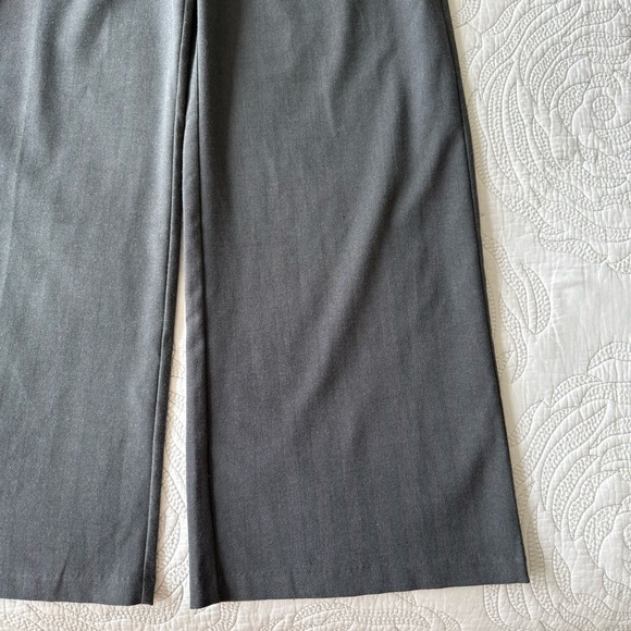 Abercrombie & Fitch Sloane Charcoal Herringbone Wide Leg Pants - Picture 7 of 9